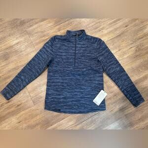 NWT Lululemon City Sweat 1/2 Zip Jacquard True Navy / Code Blue Luon Sz Lg